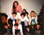 David Kingsley's Lab Making A Human Pyramid at His Home in 1994.