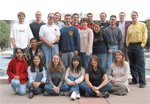 David Kingsley's Lab photo in front of the Stanford Medical Center in 2003.