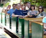 David Kingsley's lab on a train at Stevens Creek County Park in 2009.